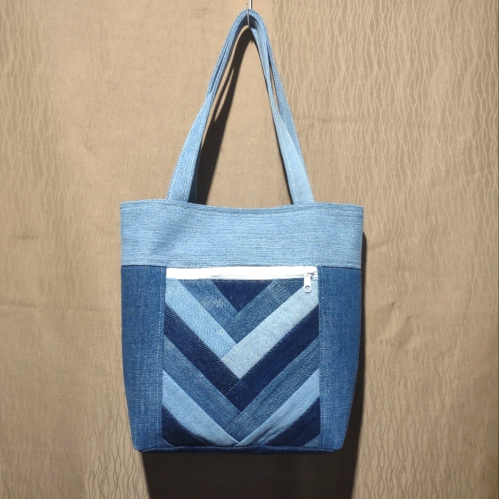 Handmade Upcycled Denim Tote Bag 3